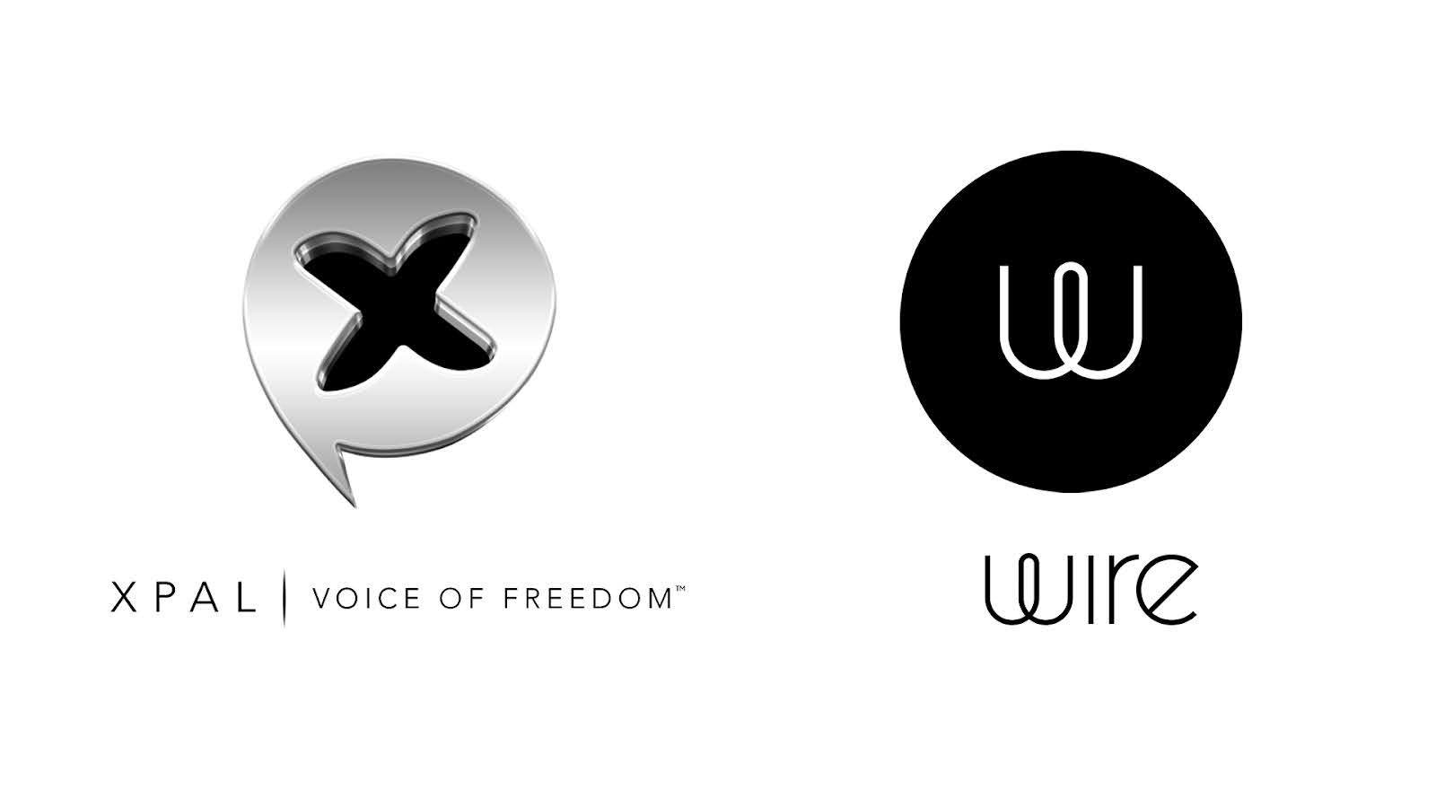 xPal and Wire logos for encrypted business communication